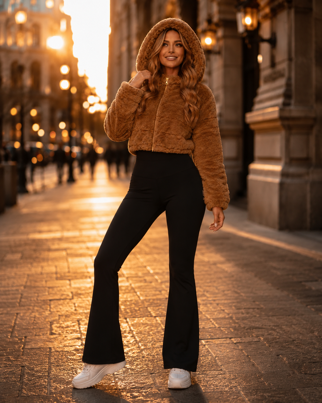 Jaqueta Cropped Dupla Face — look completo